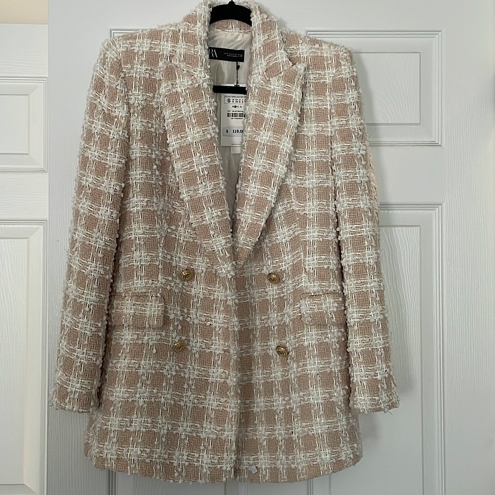 NWT Zara Textured Blazer S